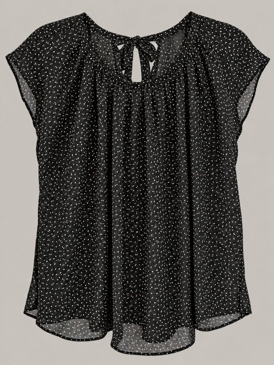 LC Lauren Conrad Tops - Lauren Conrad XL Black Sheer Clip Dot Top Coquette Fairycore